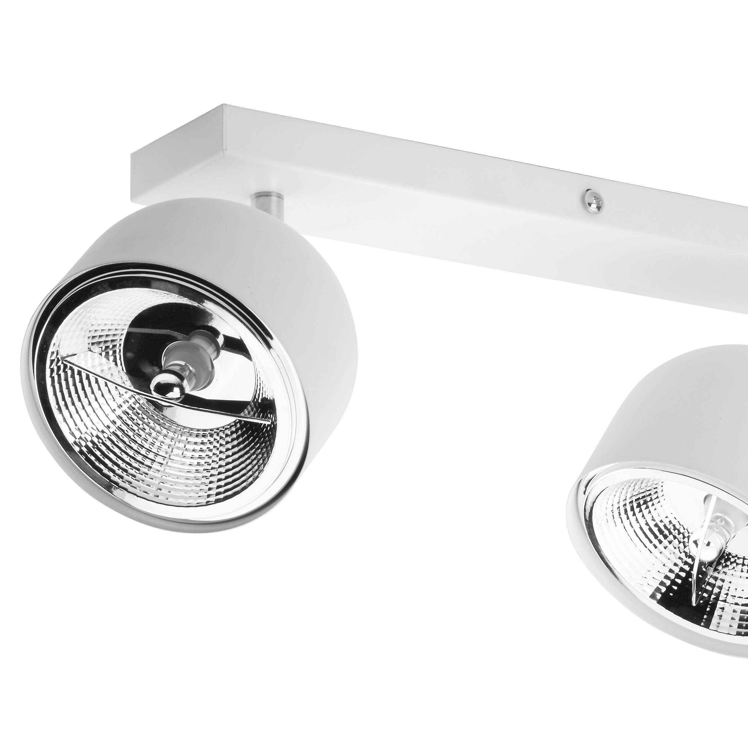Lampa sufitowa ALTEA biała z chromowanymi elementami na listwie regulowana + zestaw żarówek 97x22x17cm - TK_6516