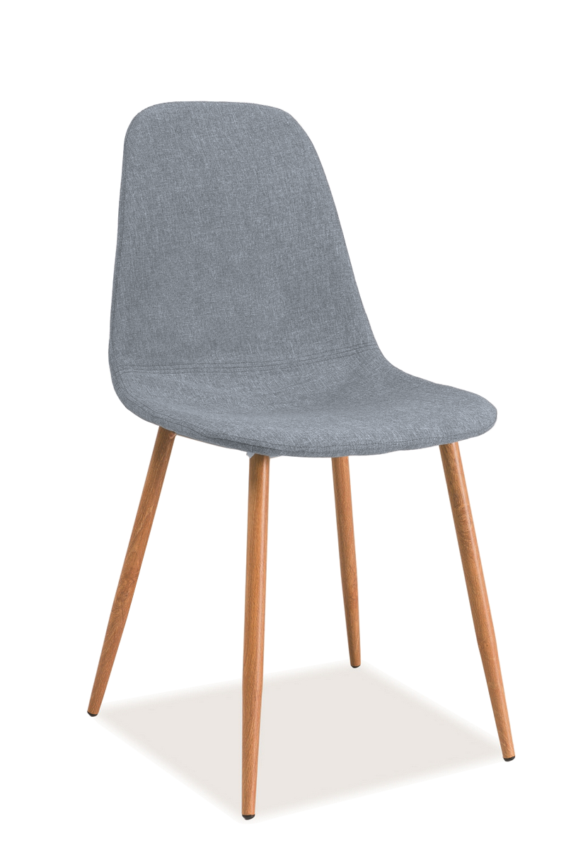 Krzesło FOX tapicerowane szare/dąb Signal