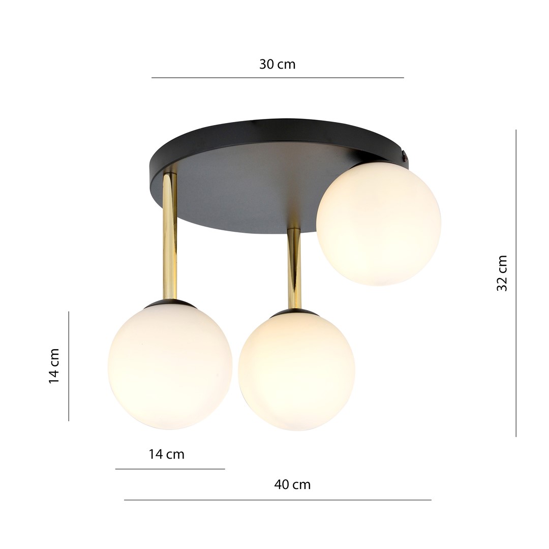 Lampa sufitowa  DOLCE Czarny,Złoty 1260/3 - 1260/3