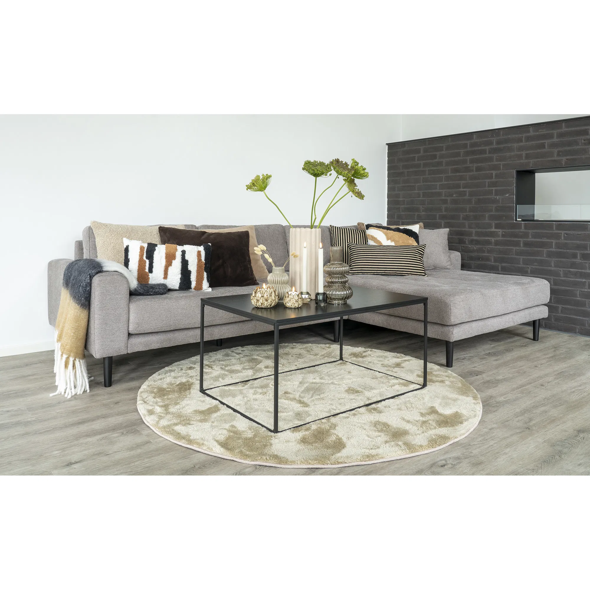 Stolik kawowy prostokątny VITA rama 60x90x45 cm - czarny - 2101455