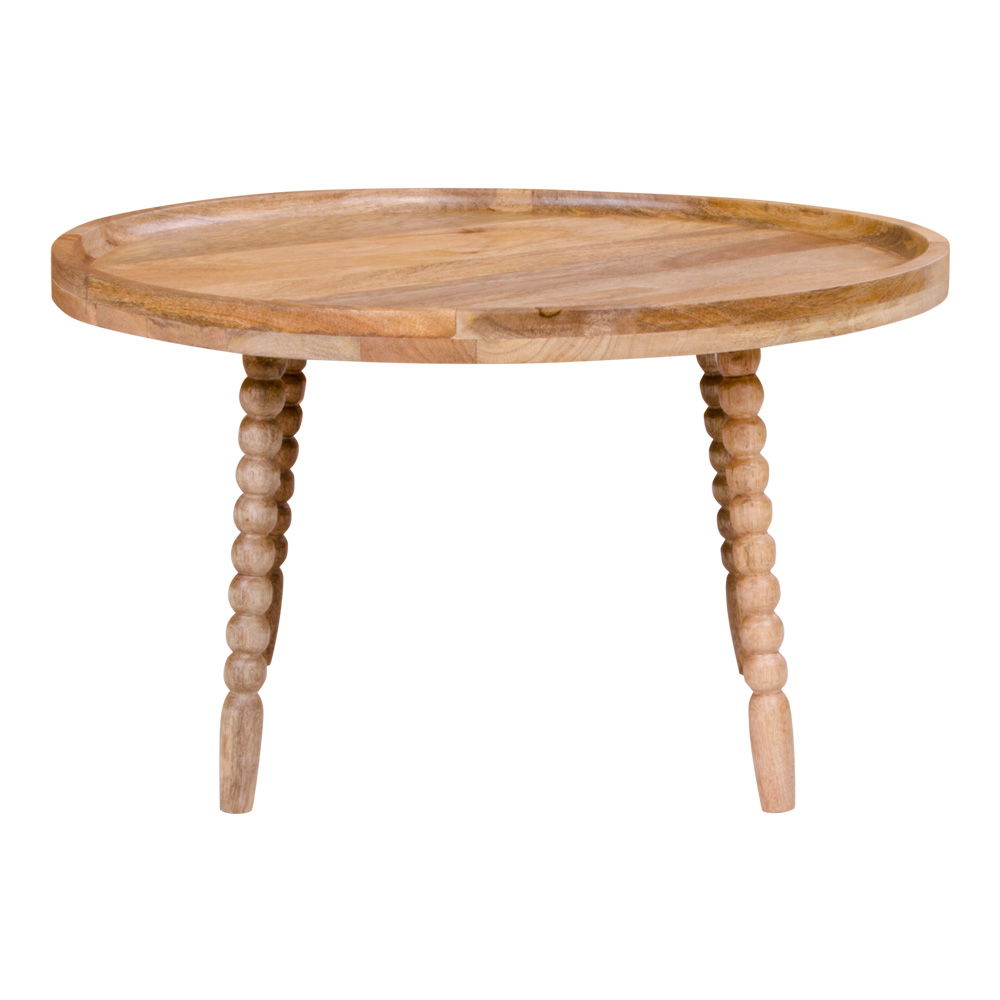 Stolik kawowy okrągły JAMMU fi60x35 cm drewno mango, kolor: naturalny - 2101070