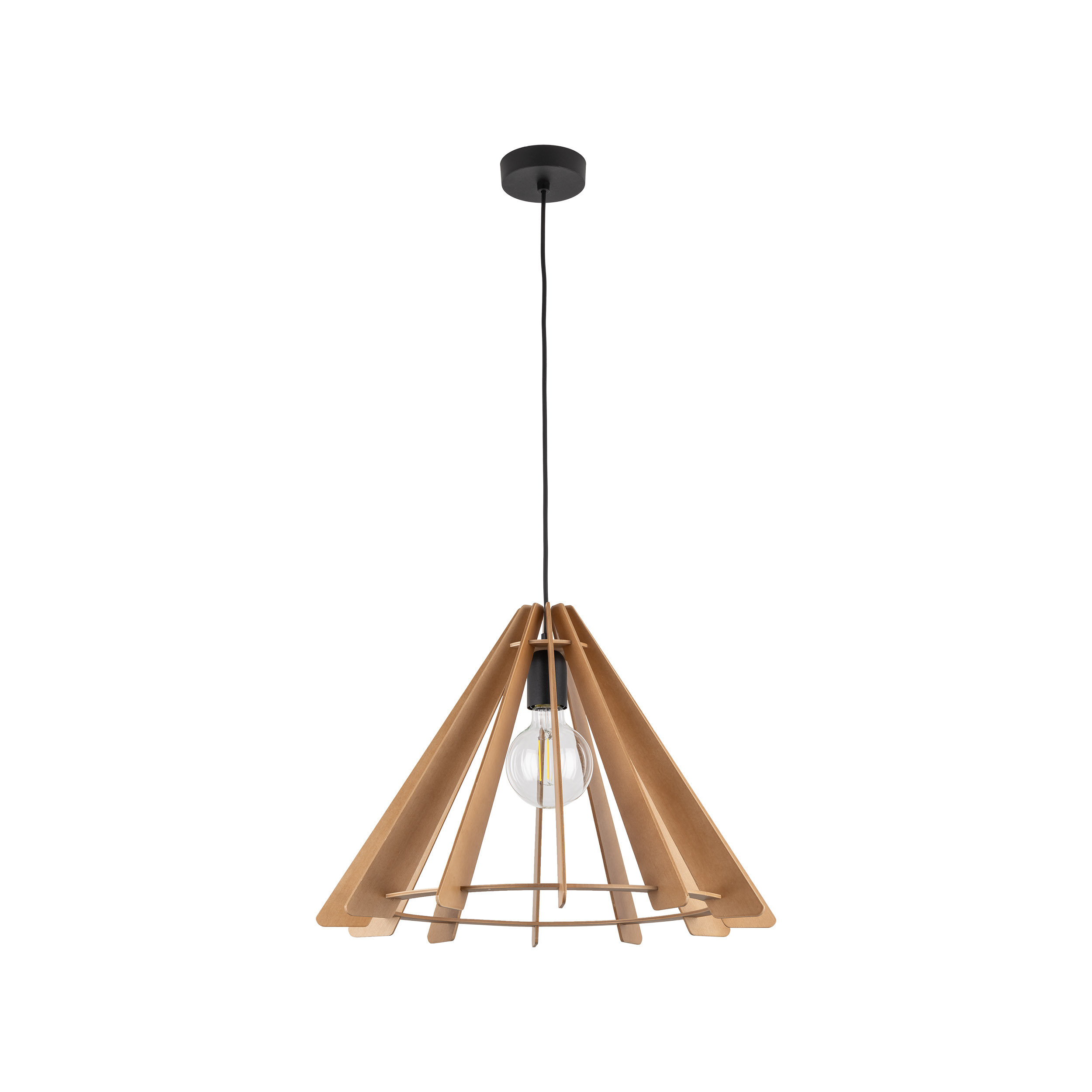 Lampa wisząca JUTA czarna brązowe klosze o różnych rozmiarach z tkaniny dodatkowe uchwyty 130x70cm - TK_6585