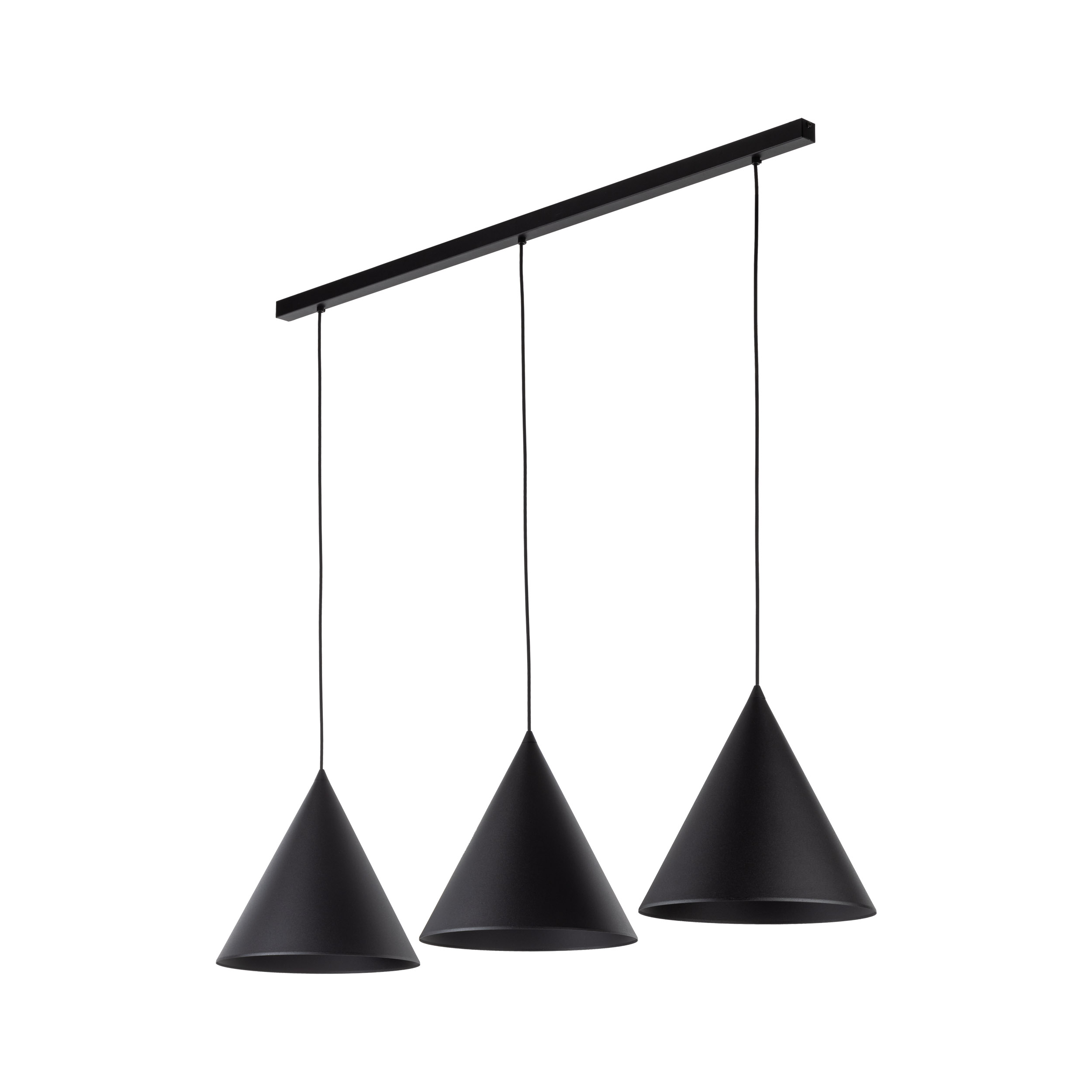 Lampa wisząca CONO czarna na metalowej listwie 160x120x32cm