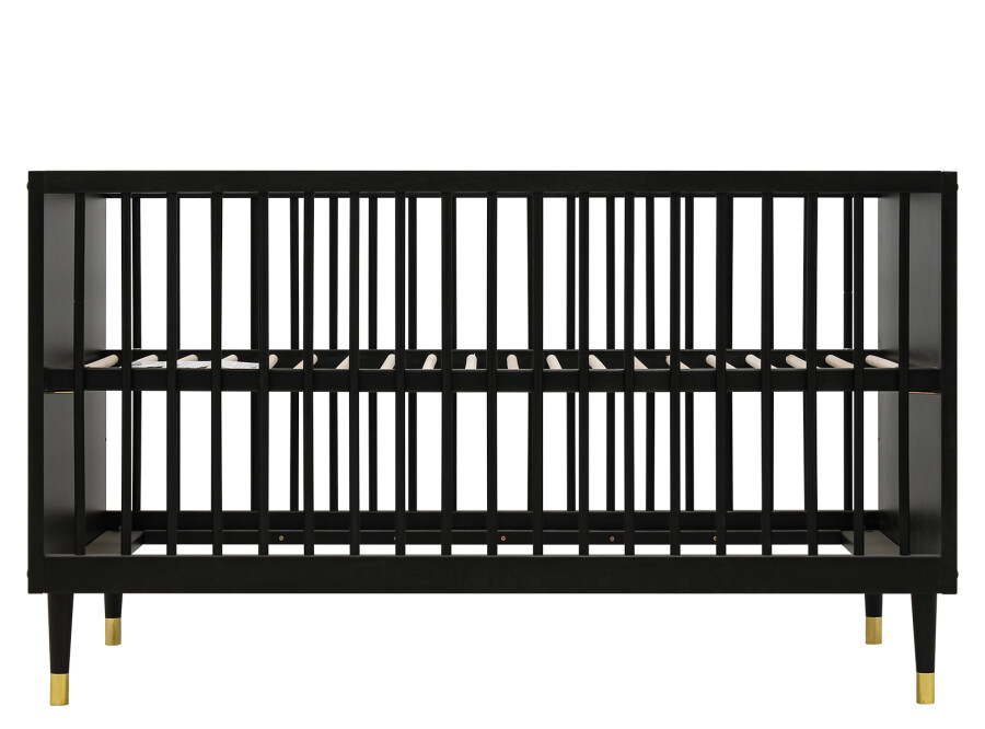 Łóżeczko niemowlęce 70x140 cm CLEO 6 regulacja wysokości- czarny, złoty - BAN_CLE-6