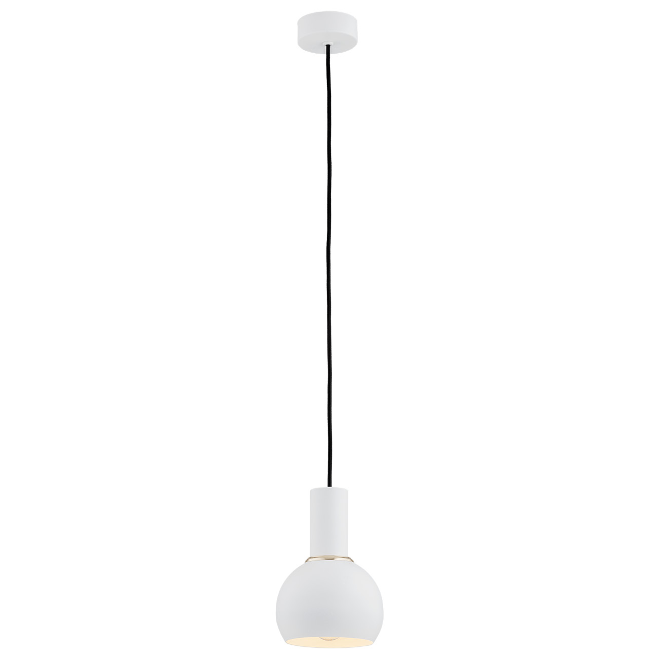 Lampa wisząca SINES biała mosiądz czarny przewód 103x14cm