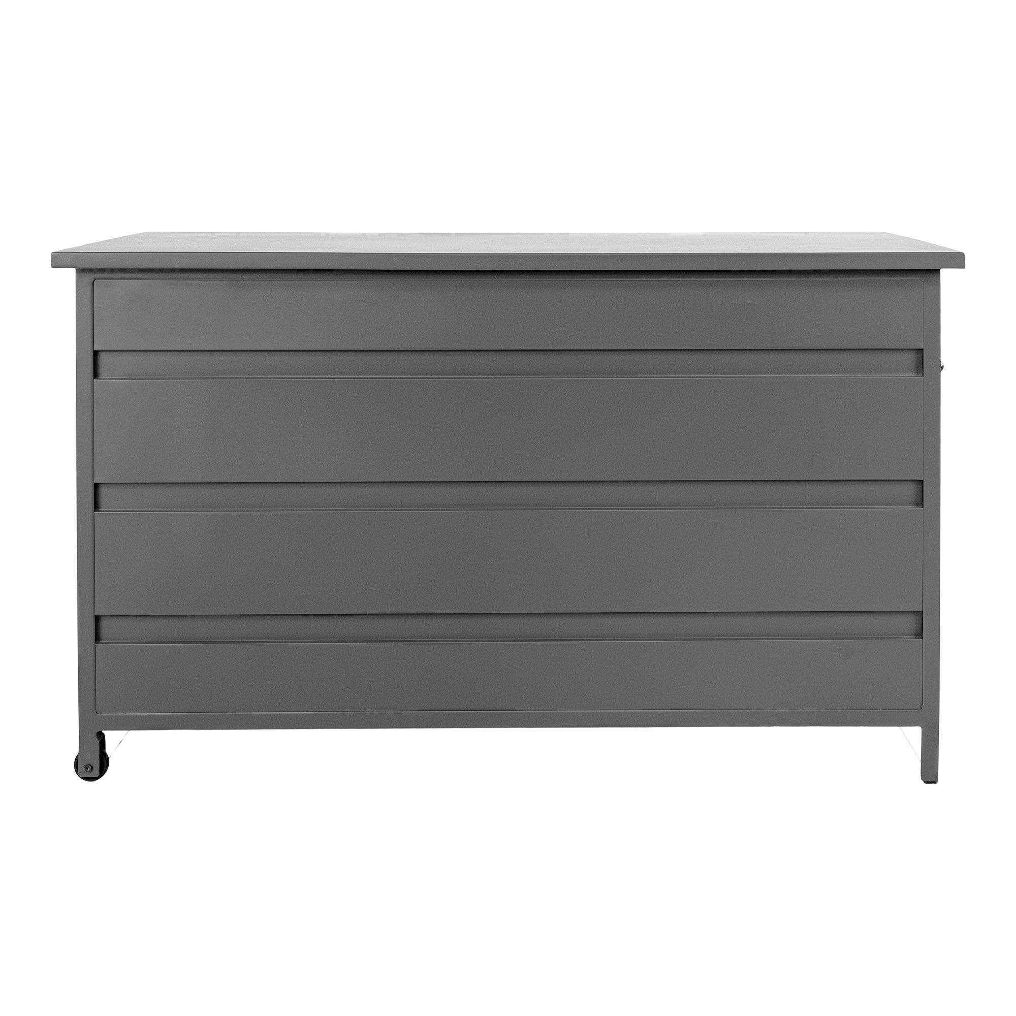 Skrzynia ogrodowa CASSIS aluminiowa 130x60x75 cm 450 L - szara - 7801120