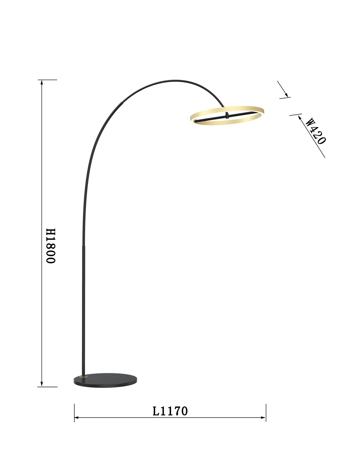 Lampa podłogowa Brest ledowa ( Ściemniacz nożny ) 180 cm - 3016-104L