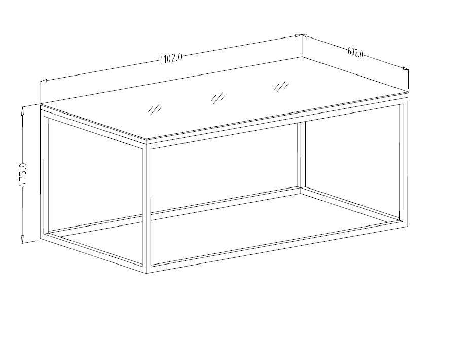 Stolik kawowy HELIO 99 czarny 110x60x48cm - 24WWJW99