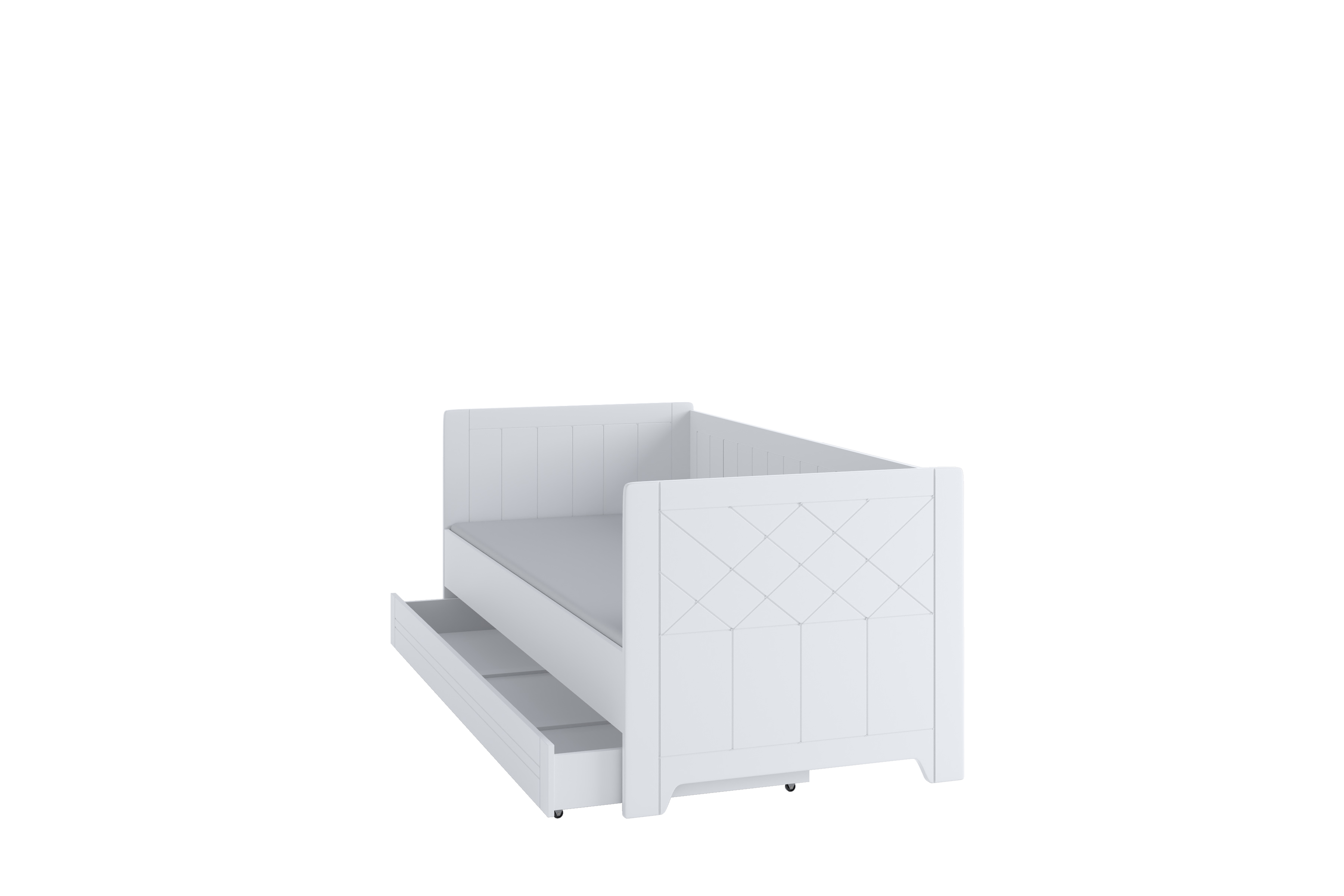 Łóżko zabudowane 90x200 CLASSIC 9  - białe - BAN_CLA-9