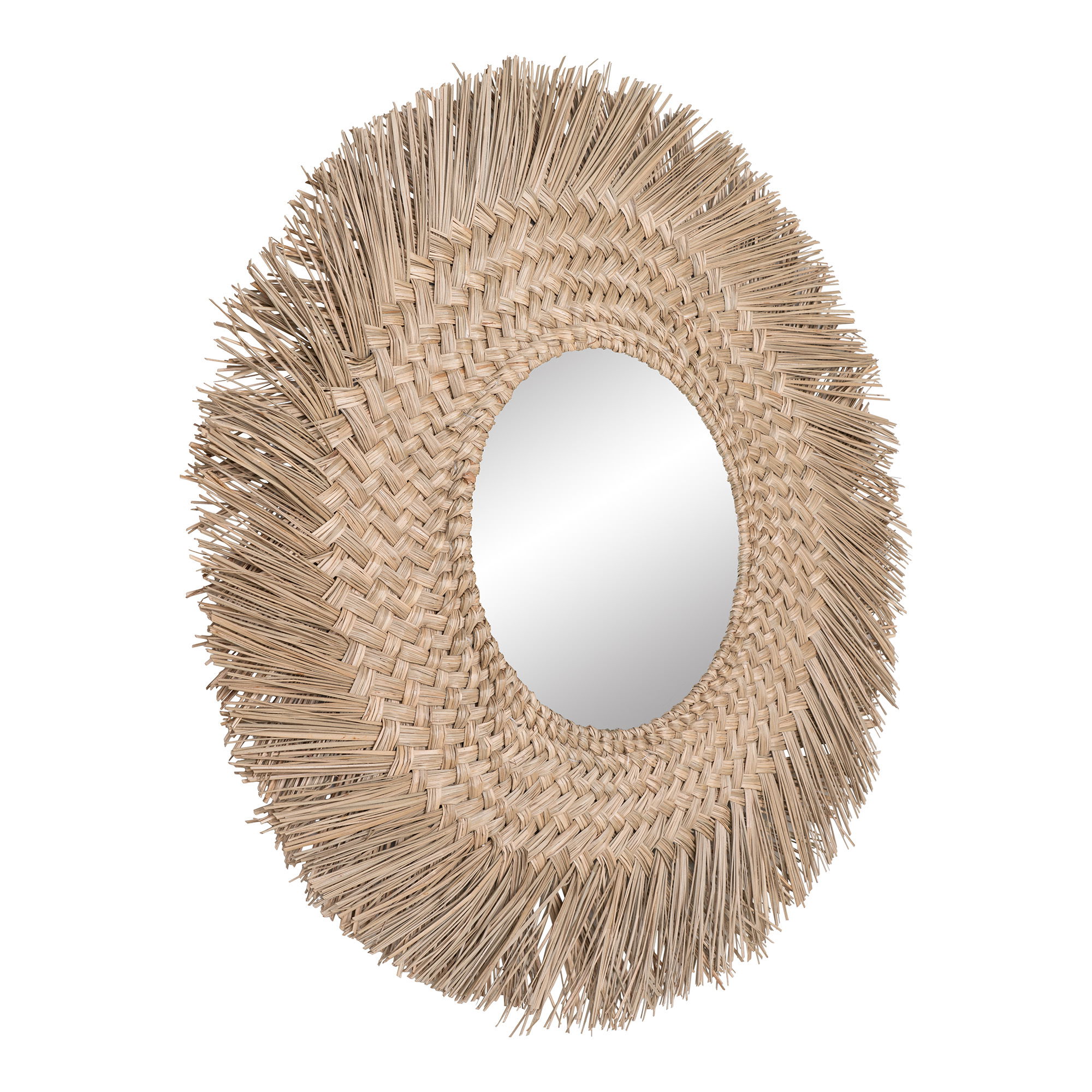Lustro z trawy morskiej TOKYO fi70 cm - naturalny