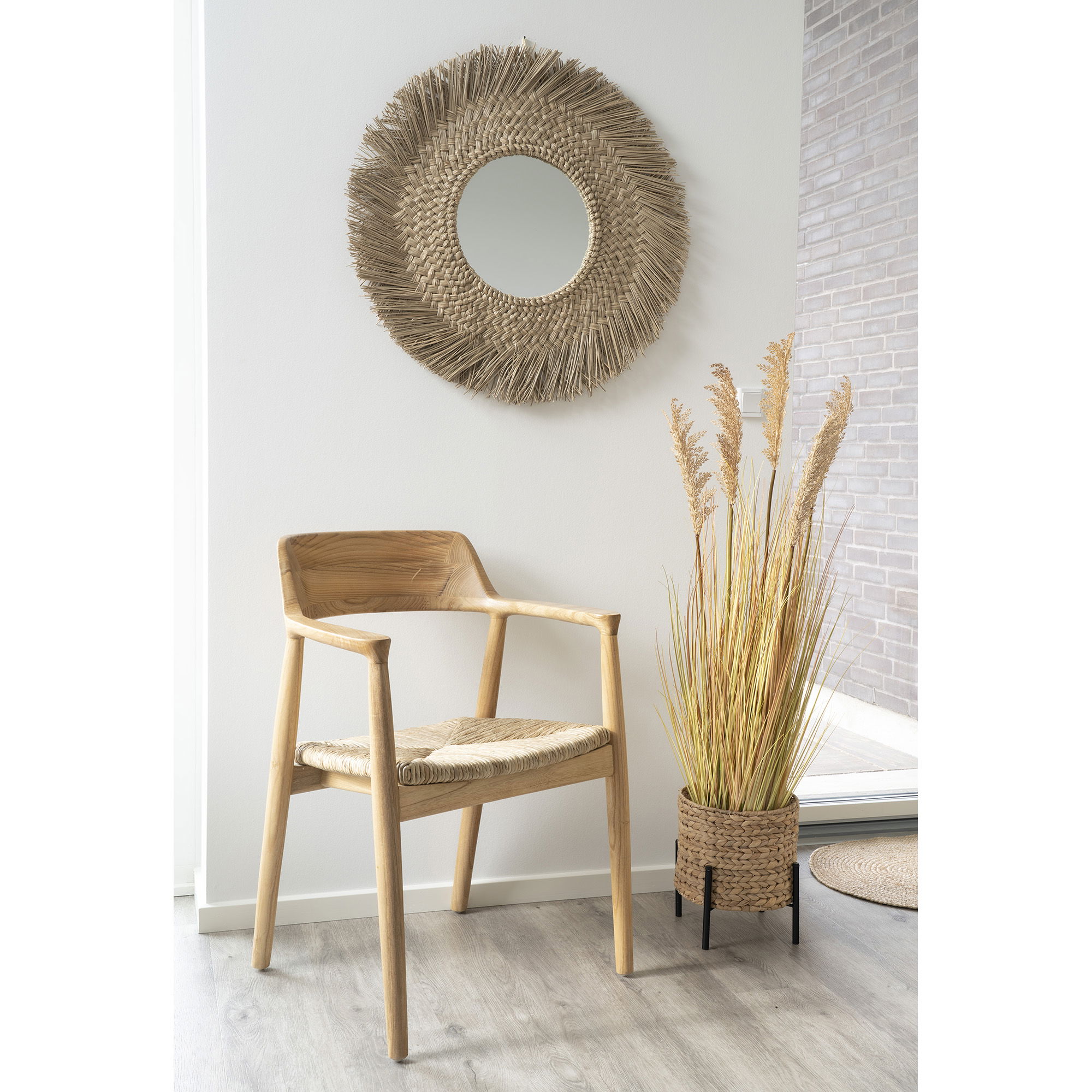 Lustro z trawy morskiej TOKYO fi70 cm - naturalny - 4001710