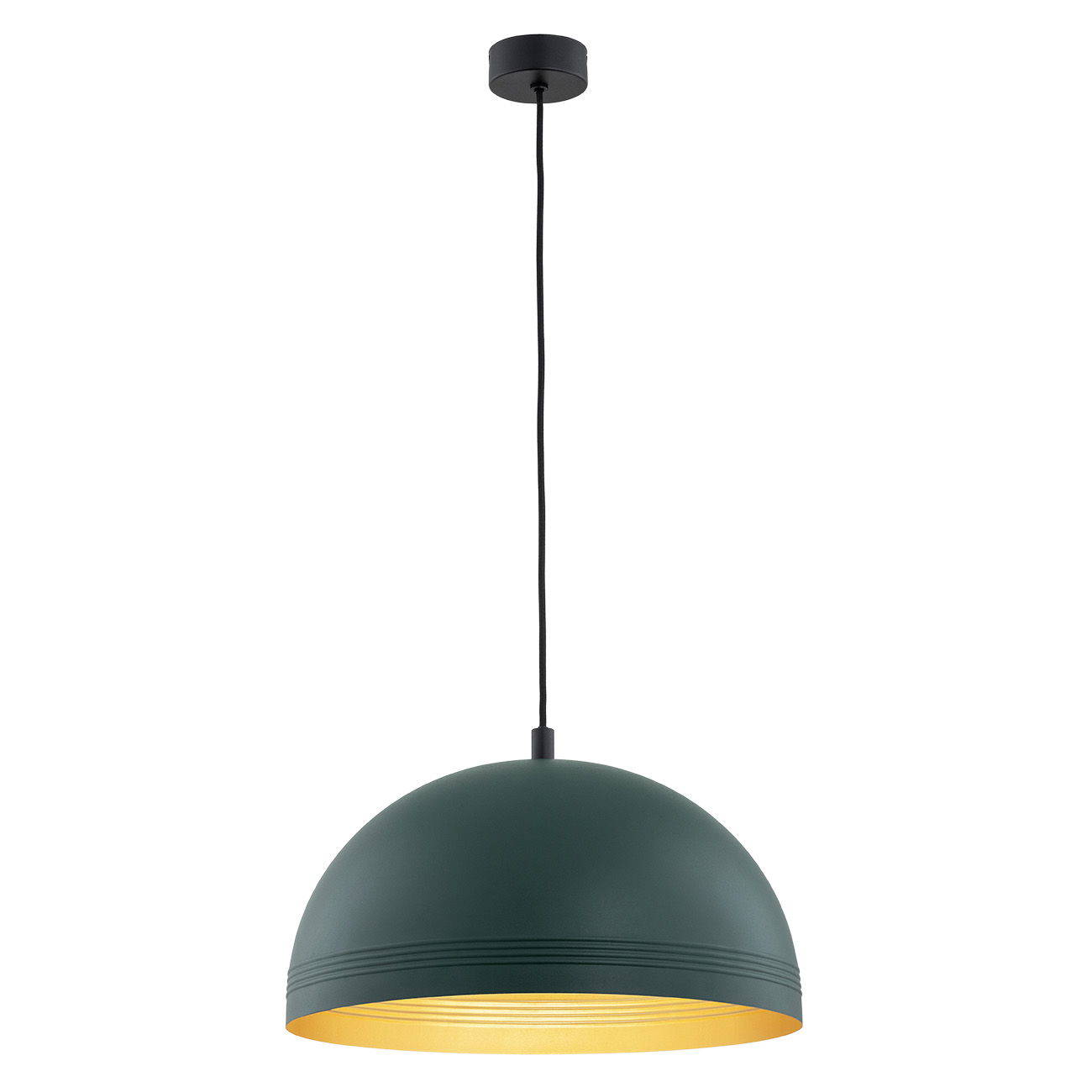 Lampa wisząca BONITA zielona złoty środek czarny przewód i podstawa 103x40cm