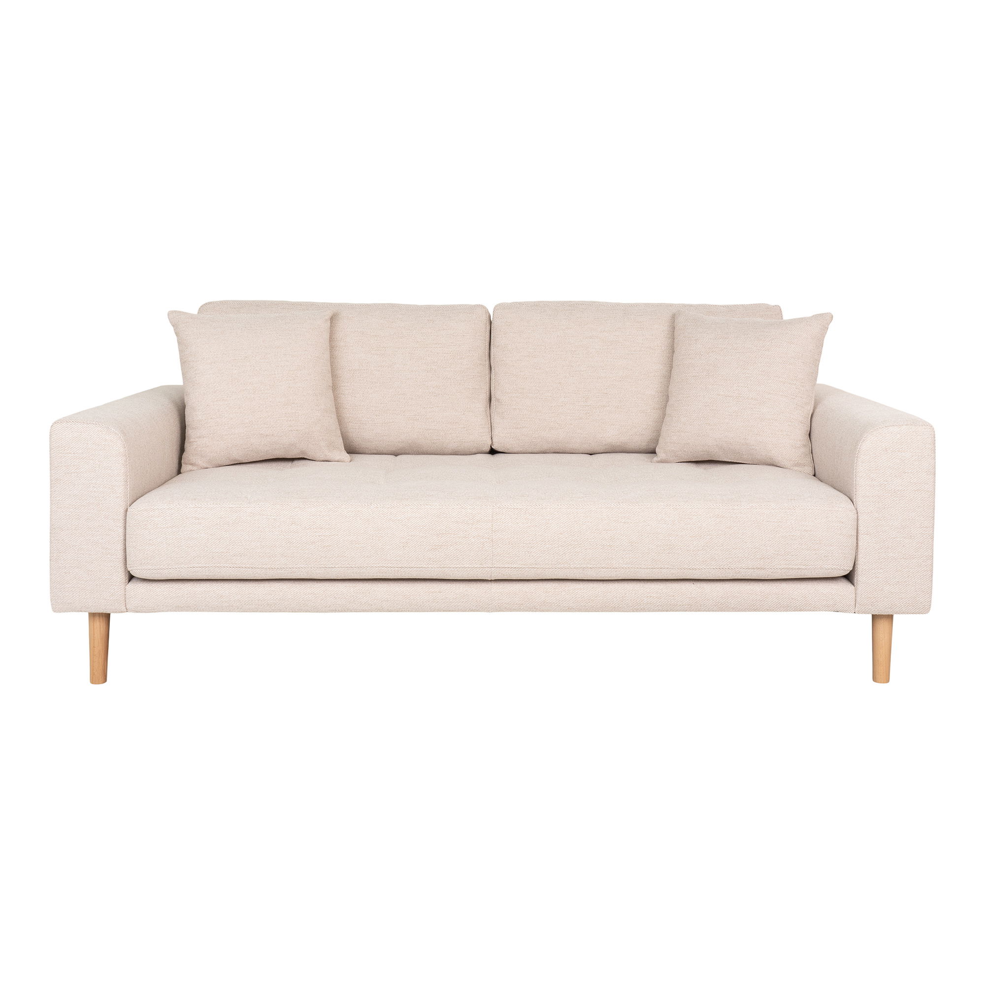 Sofa wypoczynkowa 2,5-osobowa LIDO piaskowa, naturalne nóżki - 1301803