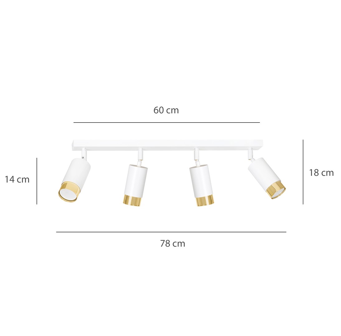 Lampa sufitowa HIRO Biały/Złoty 963/4 - 963/4