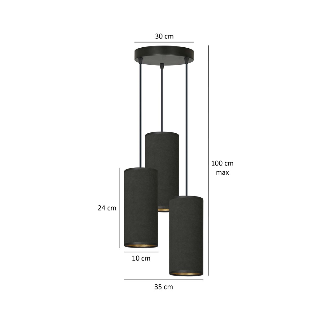 Lampa wisząca BENTE Czarny 1067/3PREM - 1067/3PREM