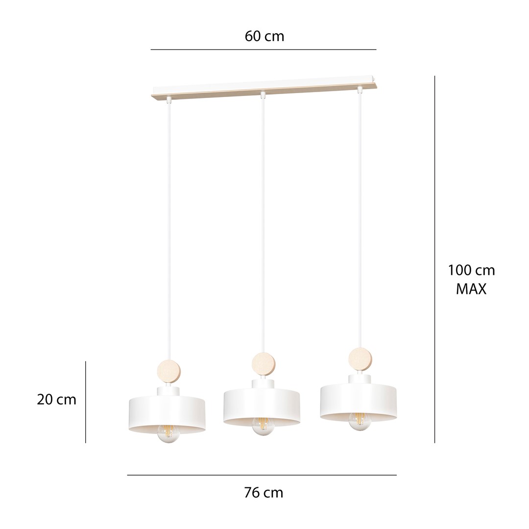 Lampa wisząca TUNISO Biały 583/3 - 583/3