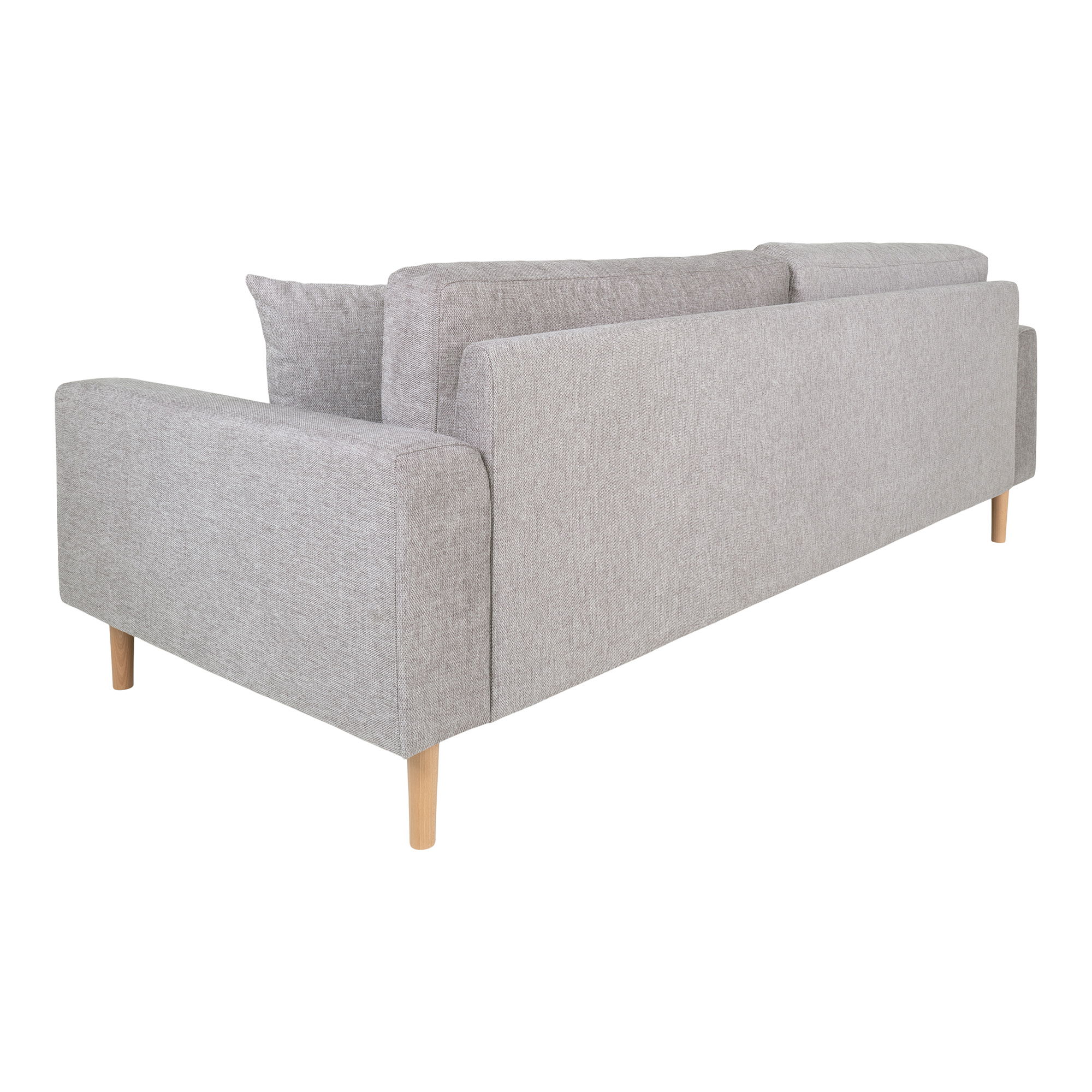 Sofa wypoczynkowa 3-osobowa LIDO jasnoszara, naturalne nóżki - 1301750