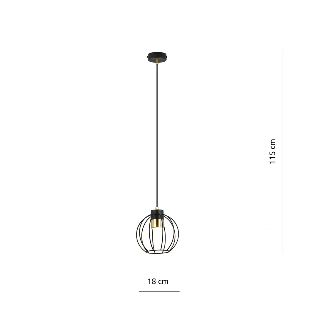 Lampa wisząca AJAX Czarny/Złoty 1200/1 - 1200/1