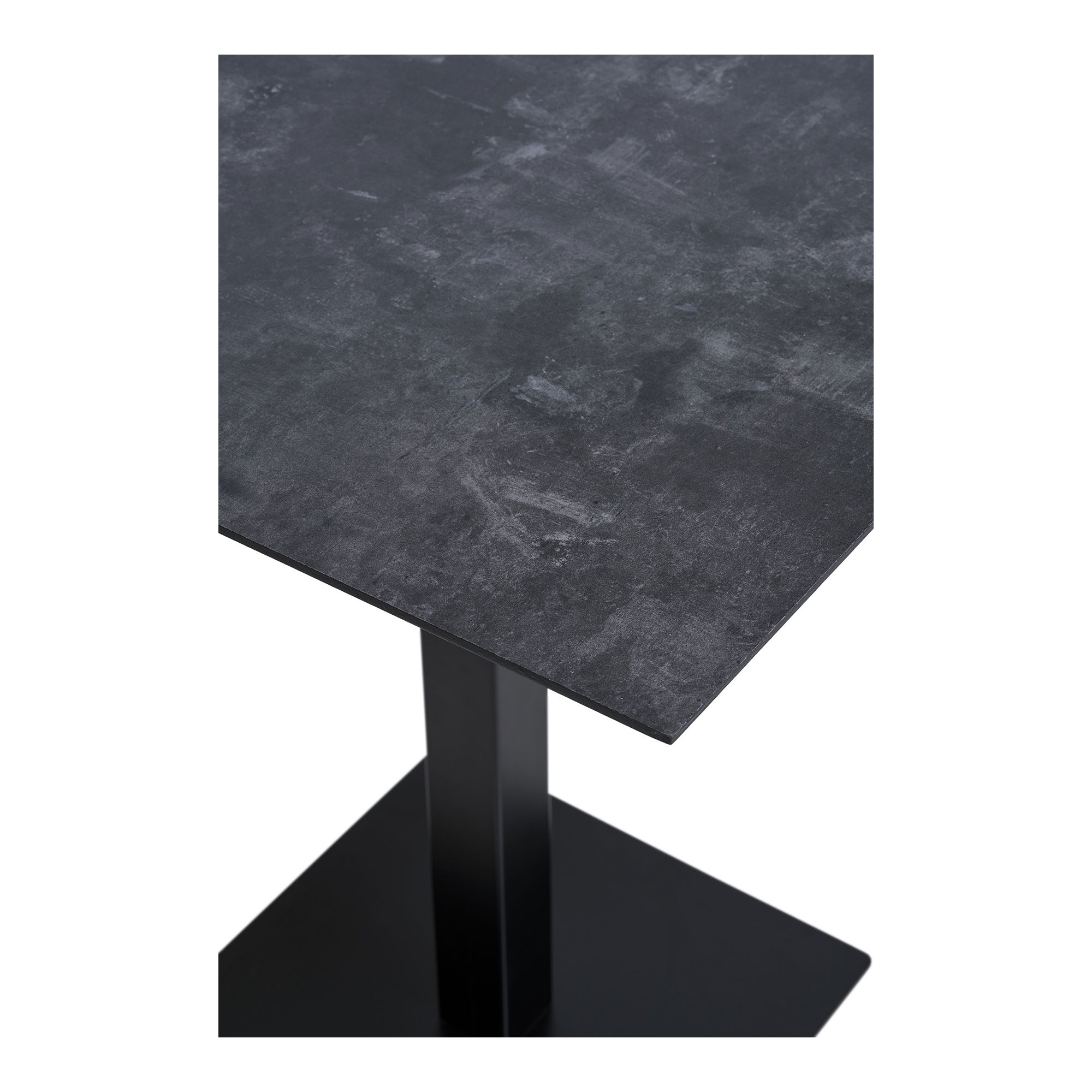 Stół na metalowej podstawie FANO kwadratowy - efekt ciemnego kamienia 70x70 cm - 2250002