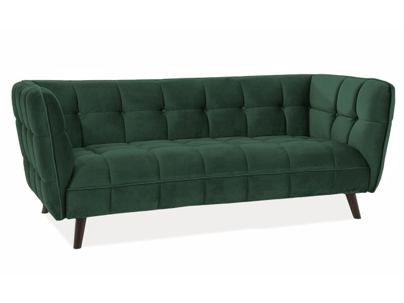 Sofa CASTELLO 3 VELVET zielony bluvel 78/wenge - CASTELLO3V78