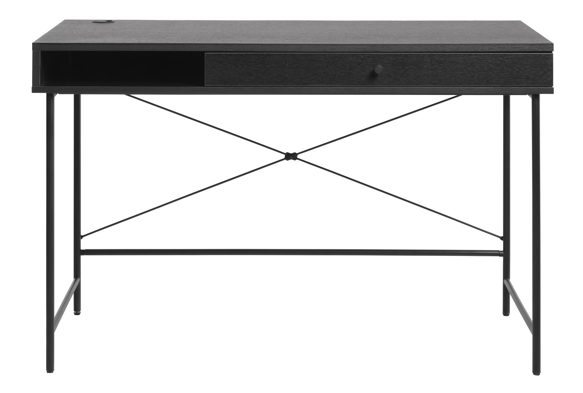 Biurko PENSACOLA z szufladą 60x120 cm - czarne - UN_44681013