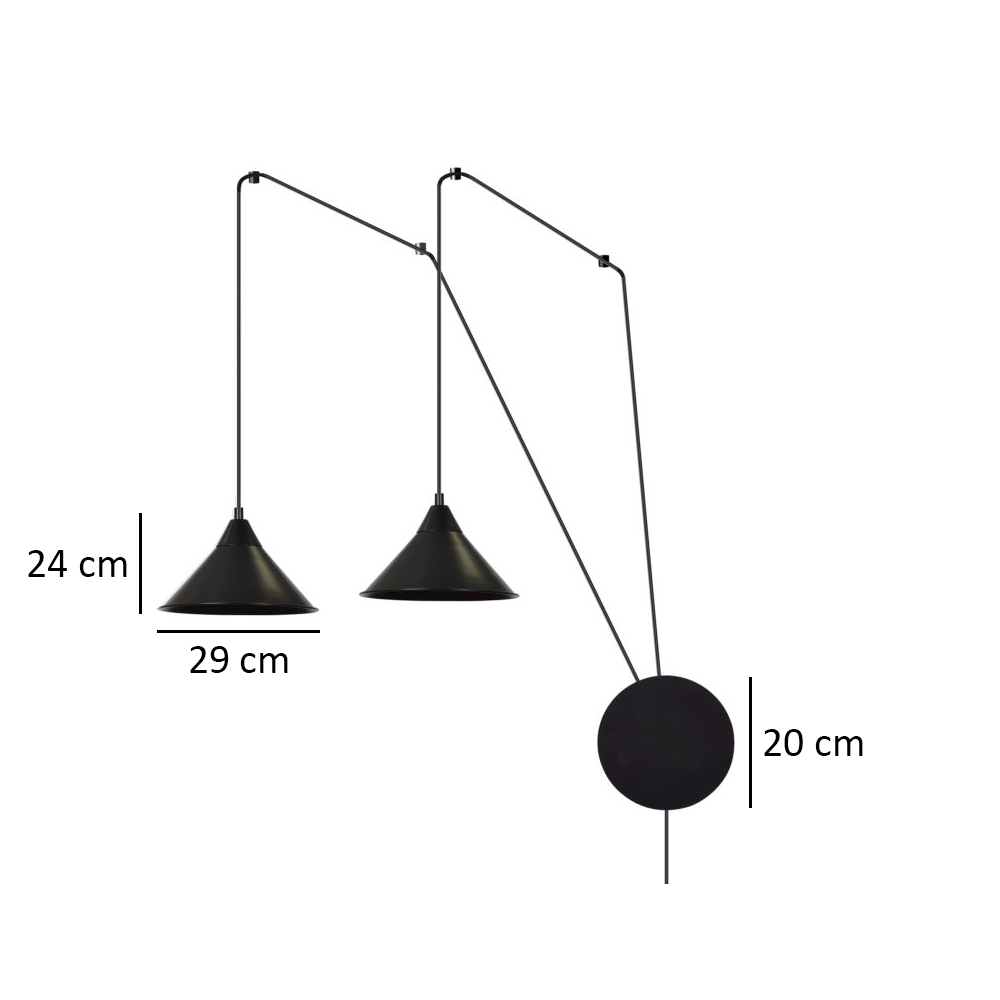 Lampa wisząca ABRAMO Czarny 160/2 - 160/2