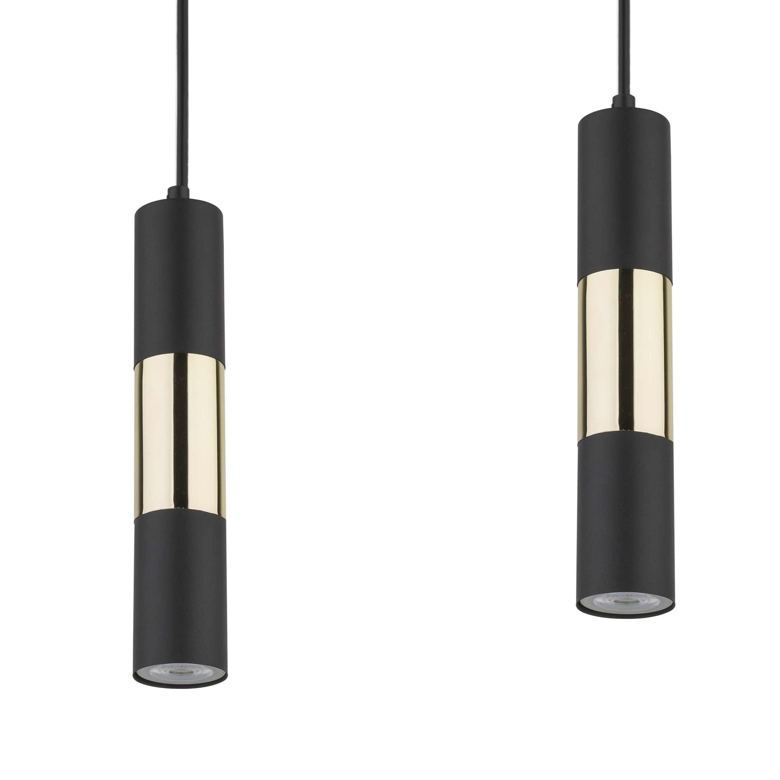 Lampa wisząca VIVIEN czarna na listwie ze złotymi elementami 137x100x5cm - TK_4758