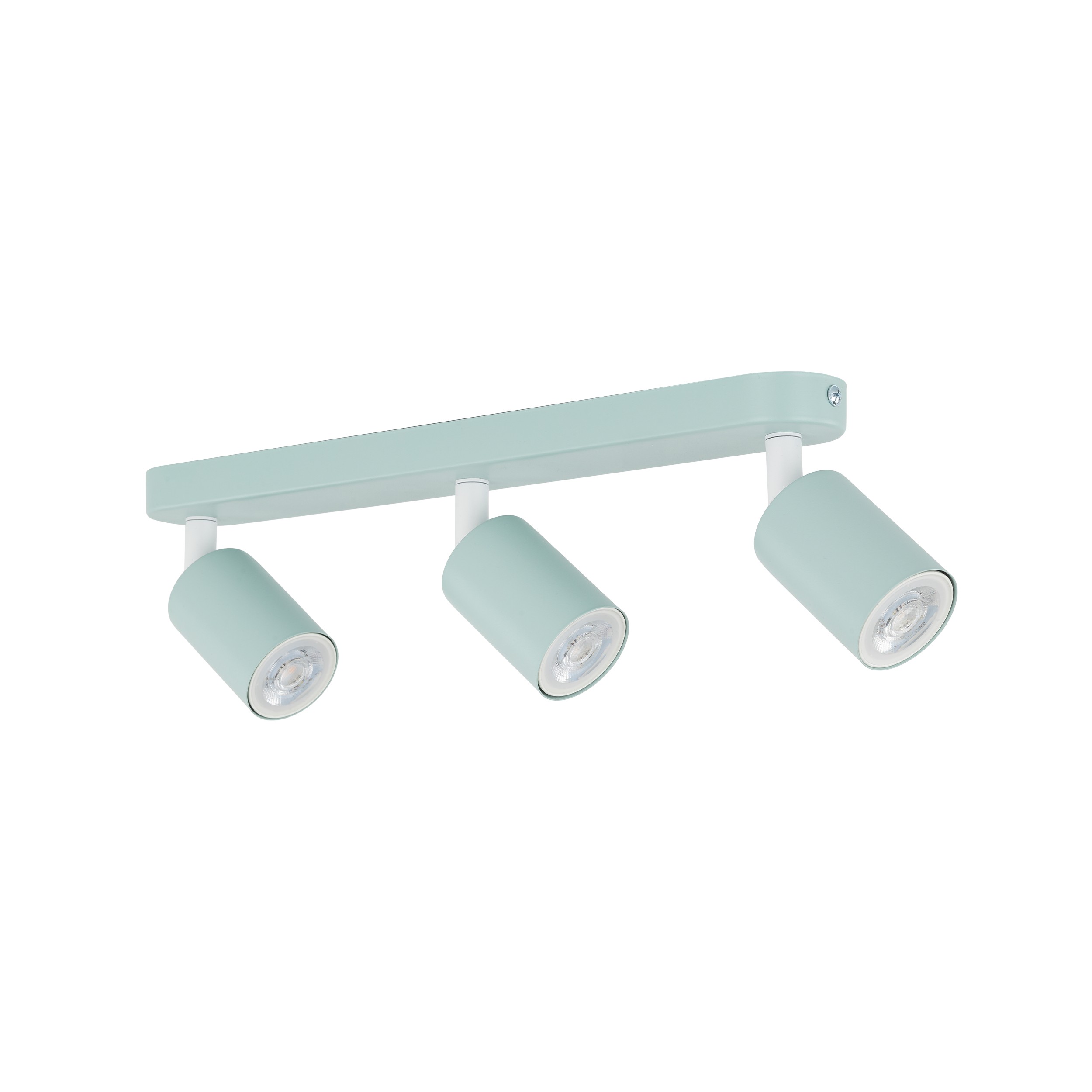 Lampa sufitowa LIVIA miętowa z białymi elementami na metalowej listwie 52x17x14cm