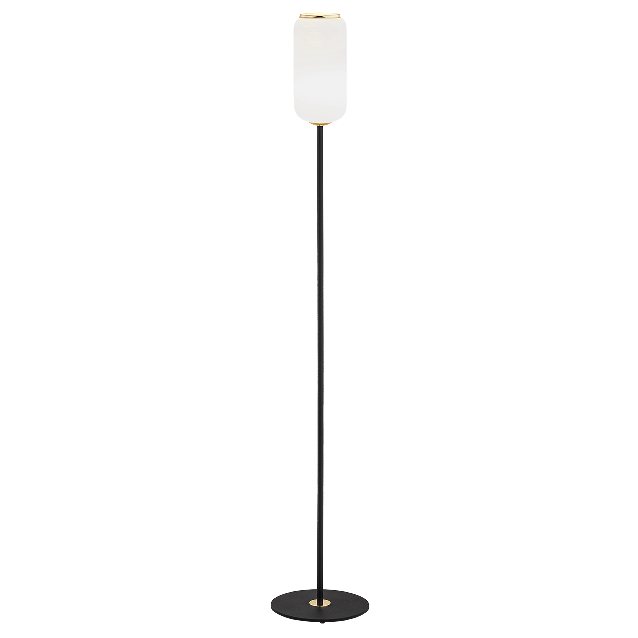 Lampa podłogowa VALIANO metalowa czarna złota biała 161 cm