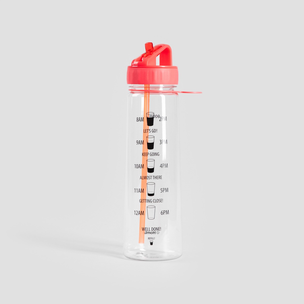 Butelka-bidon ze słomką AQUAFLOW 900 ml różowa