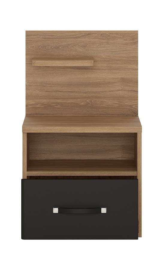 Szafka nocna z 1 szufladą MONACO MOAK02L Stirling Oak, Czarny Mat - 6003005003012