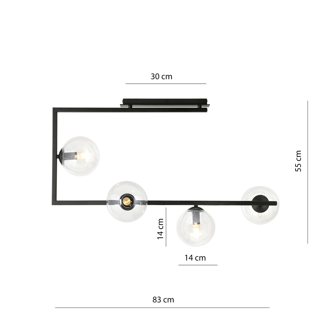 Lampa sufitowa SOMA Czarny 1289/4 - 1289/4