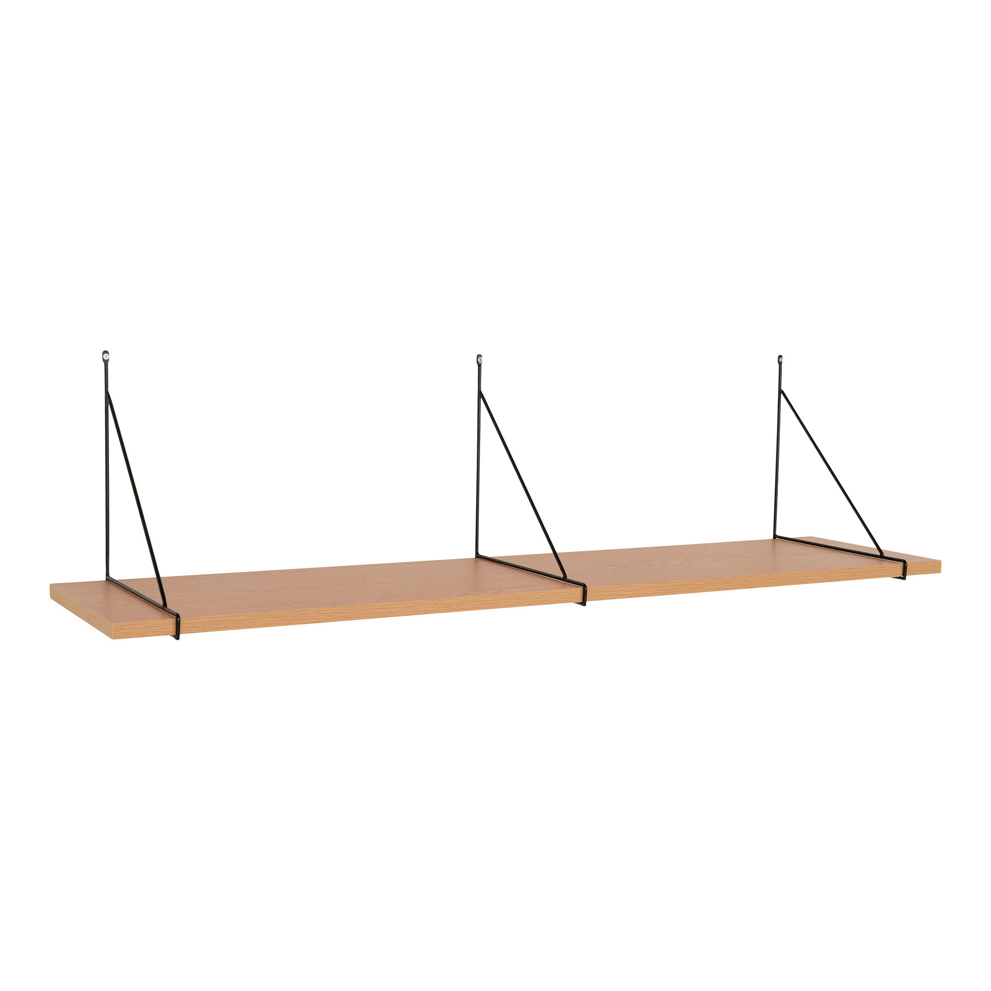 Półka ścienna CHIBA fornir jesionowy 120x29 cm - naturalny, czarny - 4291305