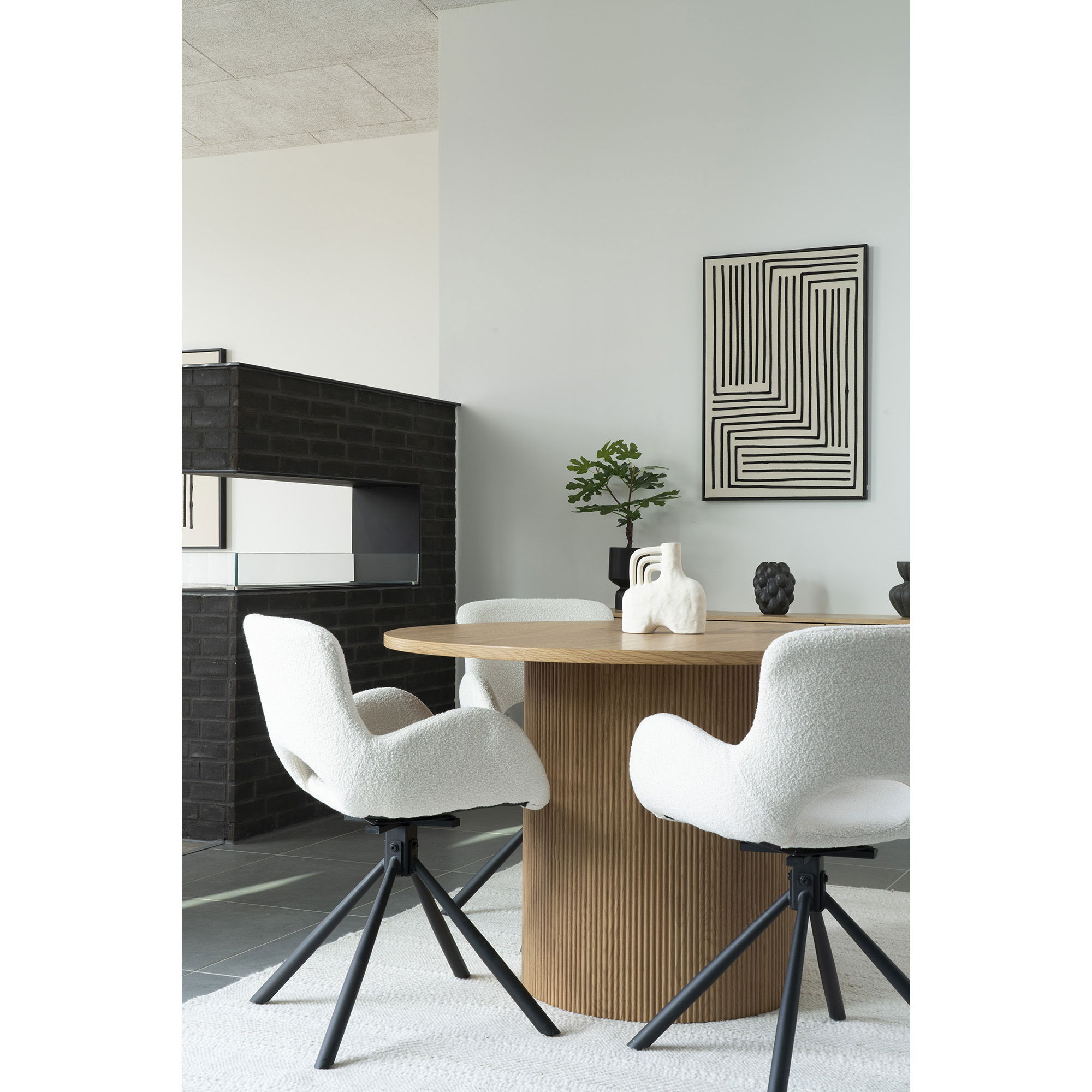 Stół do jadalni BOAVISTA okrągły FI 120 cm - naturalny - 2601021