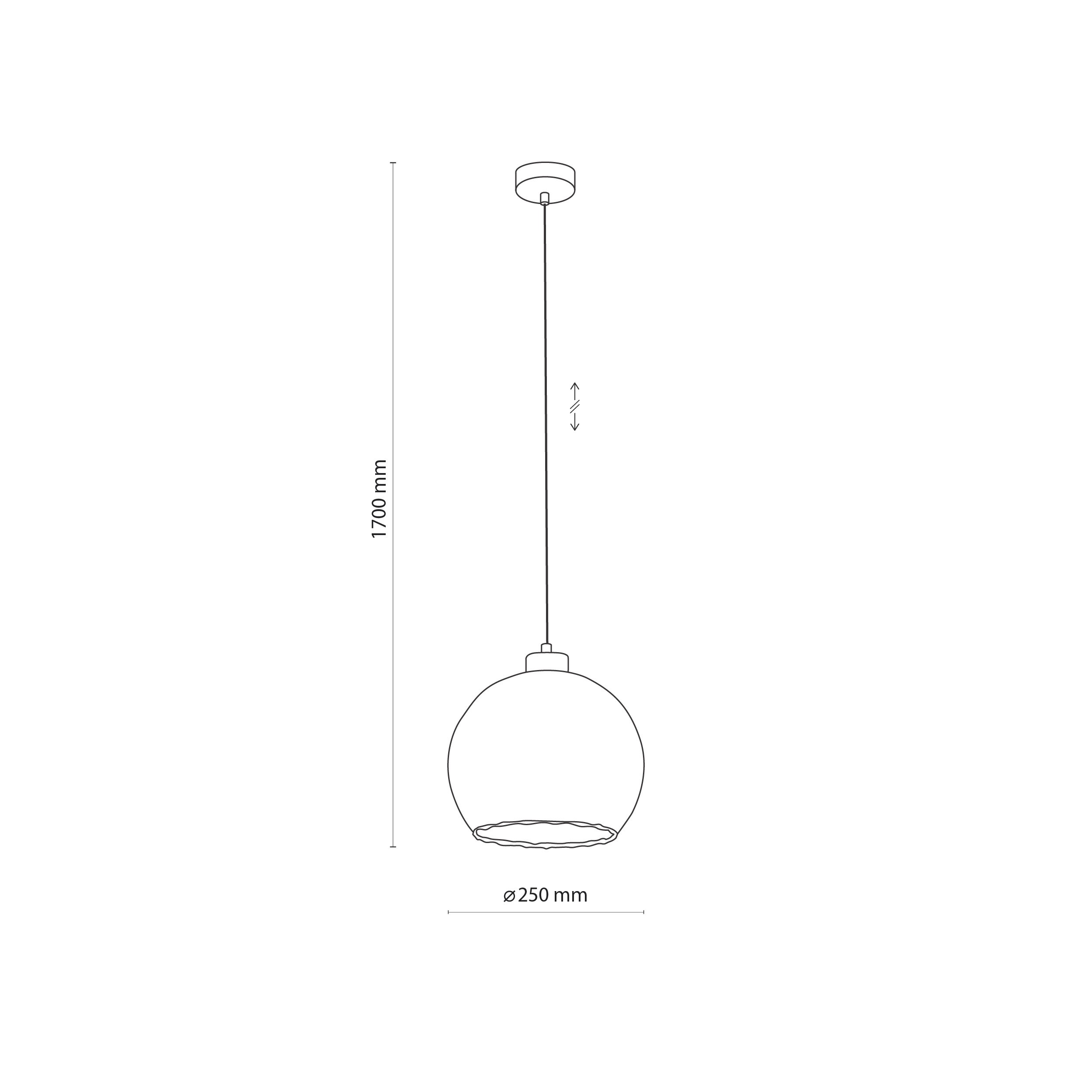Lampa wisząca DEVI czarna ze złotym elementem transparentnym szklanym kloszem 170x25cm - TK_4578