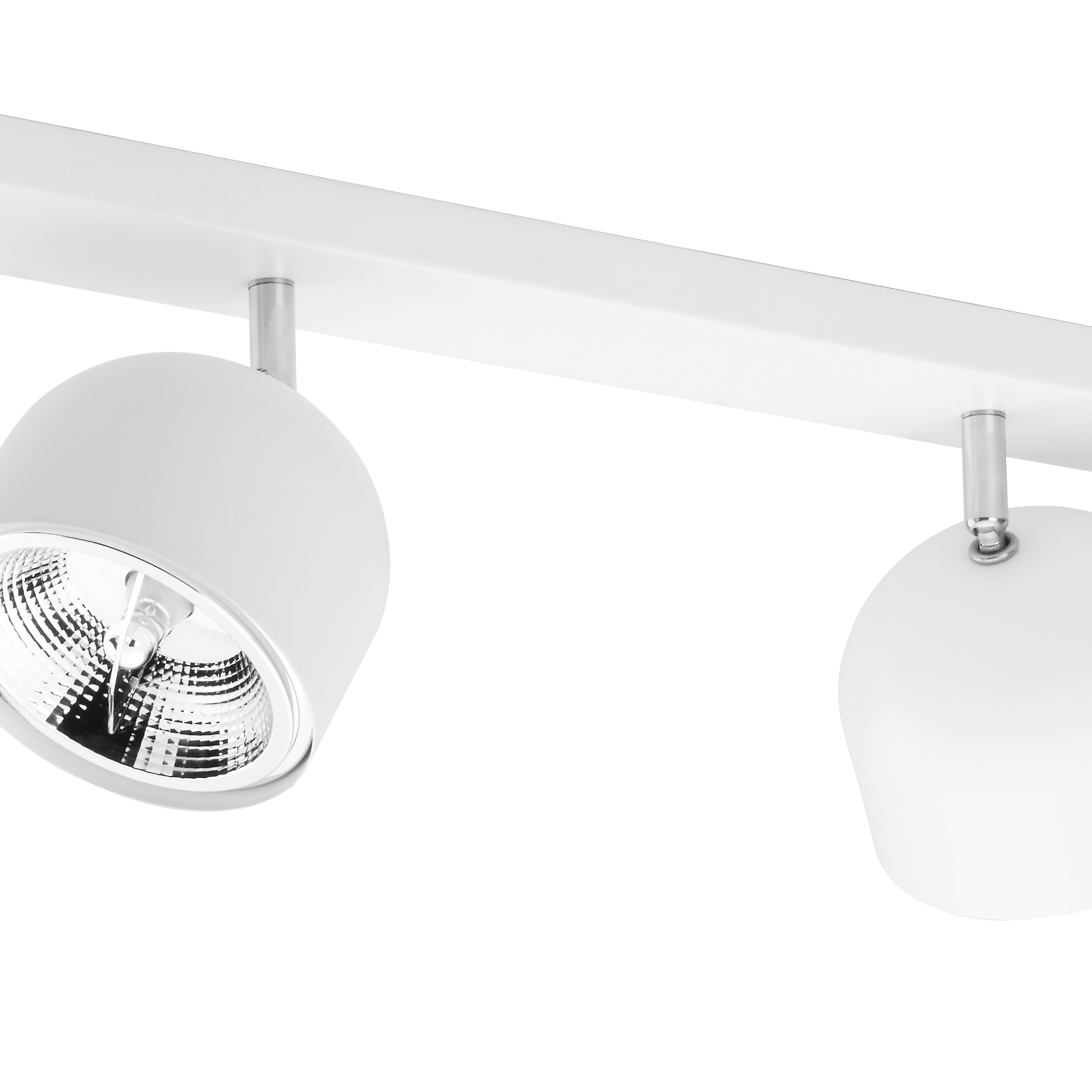 Lampa sufitowa ALTEA biała z chromowanymi elementami na listwie regulowana + zestaw żarówek 97x22x17cm - TK_6516