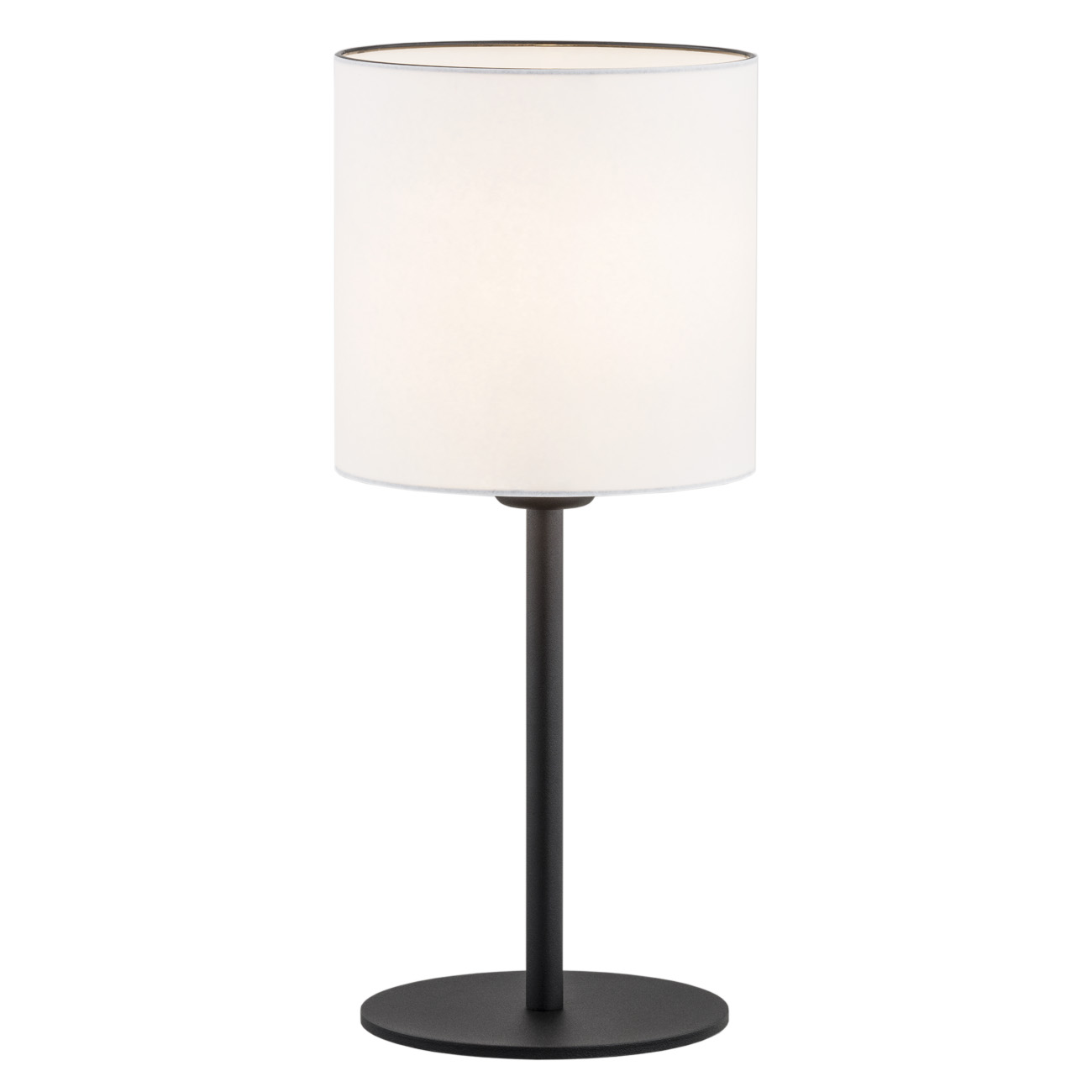 Lampa stołowa HILARY metalowa czarna biały 48x20 cm