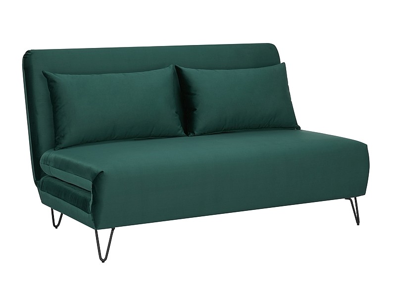 Sofa ZENIA VELVET rozkładana zielony tap.189/czarny SIGNAL