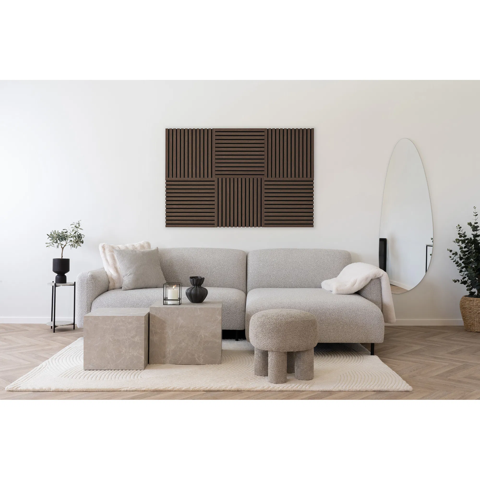 Panel dekoracyjny akustyczny ACOUSTIC lamele 52x52x2 cm orzech - 5550016
