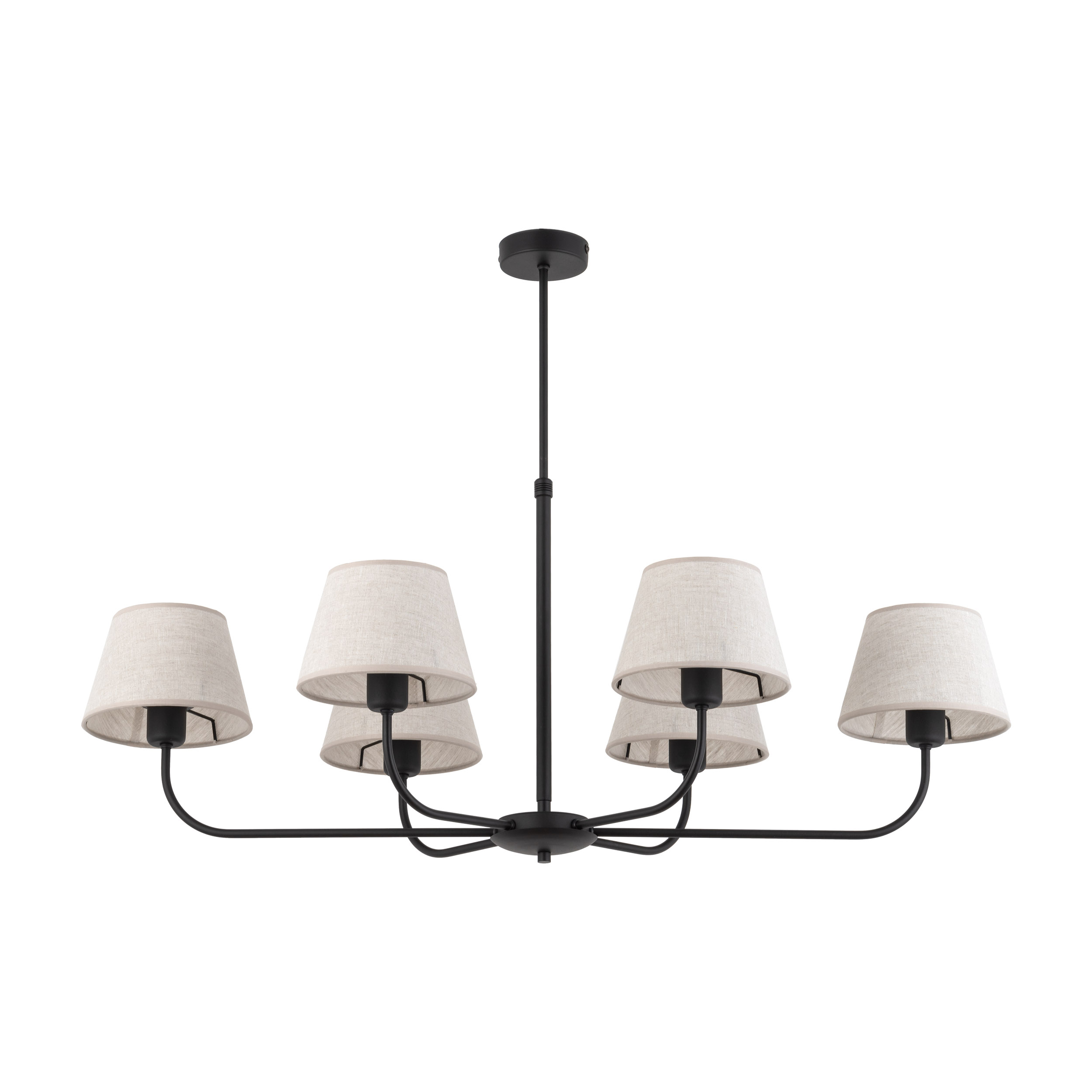 Lampa sufitowa CHICAGO czarna z brązowymi kloszami z tkaniny 100x90x50cm - TK_3999
