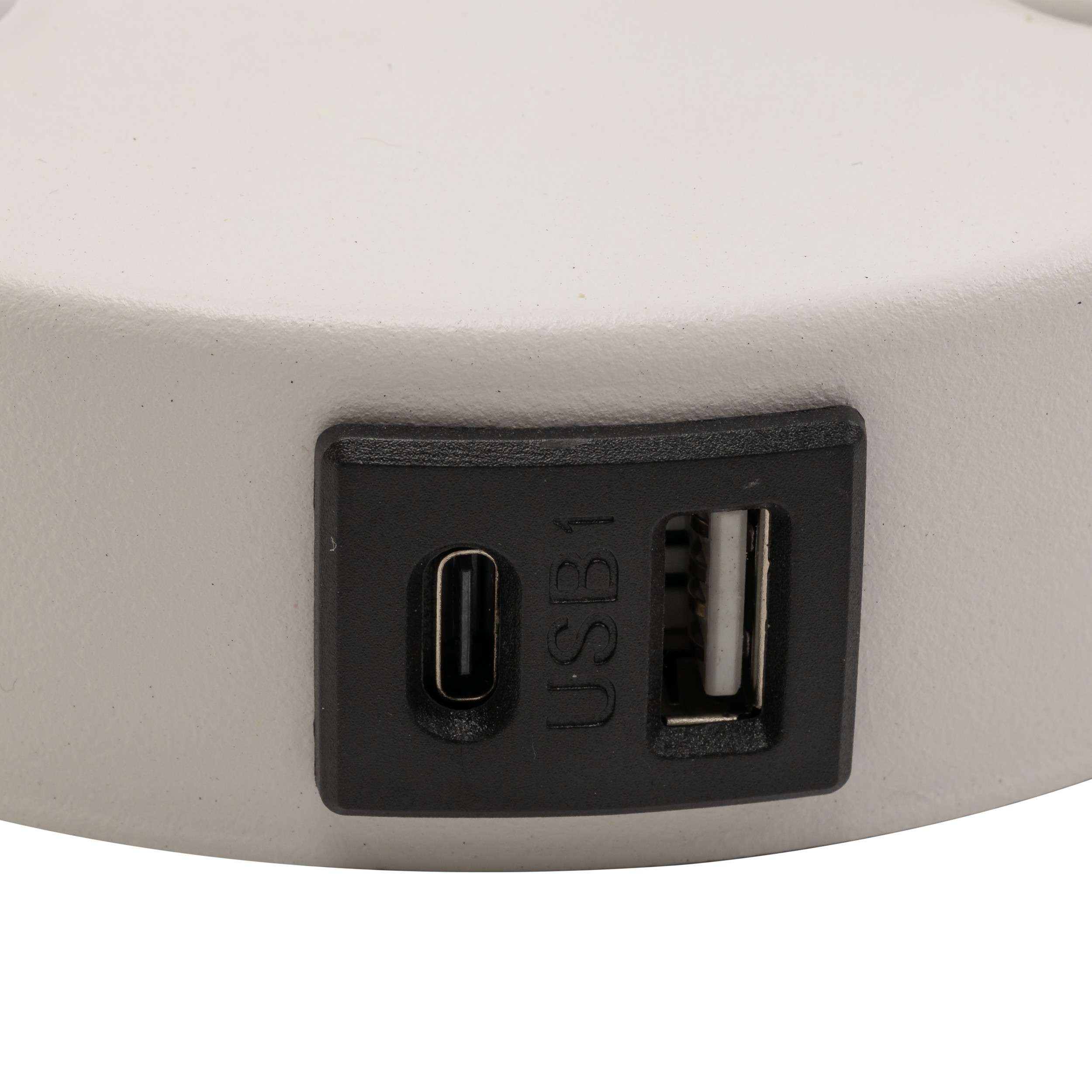 Kinkiet MAJA biały z regulowaną lampką do czytania niezależnymi włącznikami oraz gniazdami USB-A oraz USB-C 50x40x19cm - TK_10204