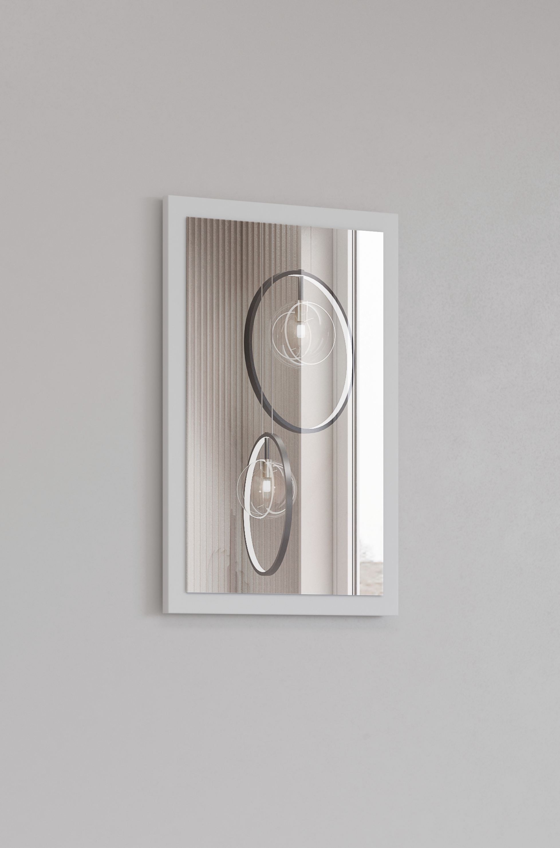 Lustro w ramie CROSS 40x60cm - biały, czarny - 249WMY04