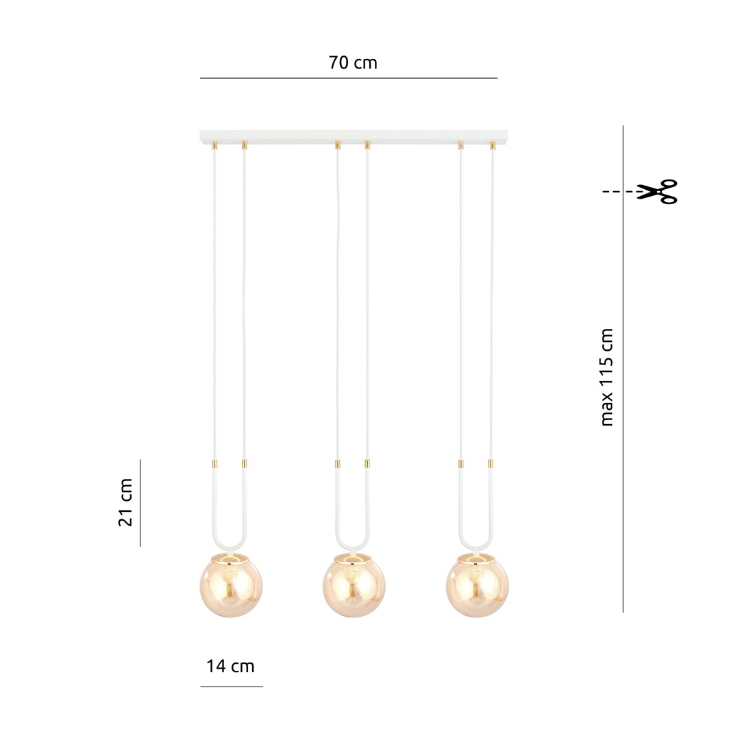 Lampa wisząca GLAM Biały 1117/3 - 1117/3