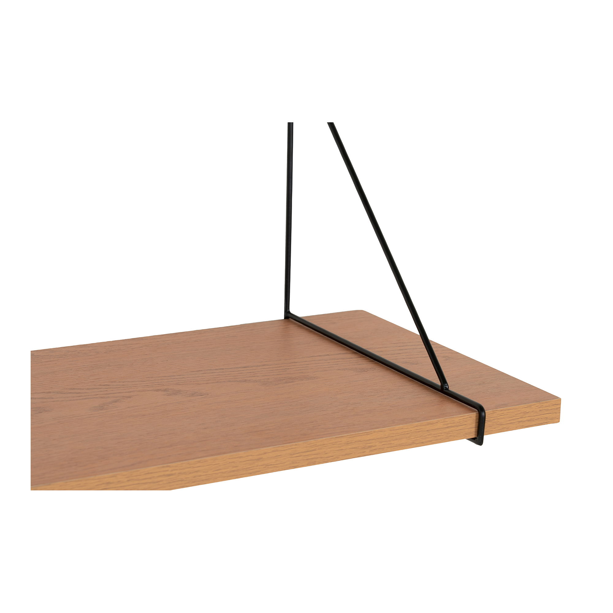 Półka ścienna CHIBA fornir jesionowy 120x29 cm - naturalny, czarny - 4291305