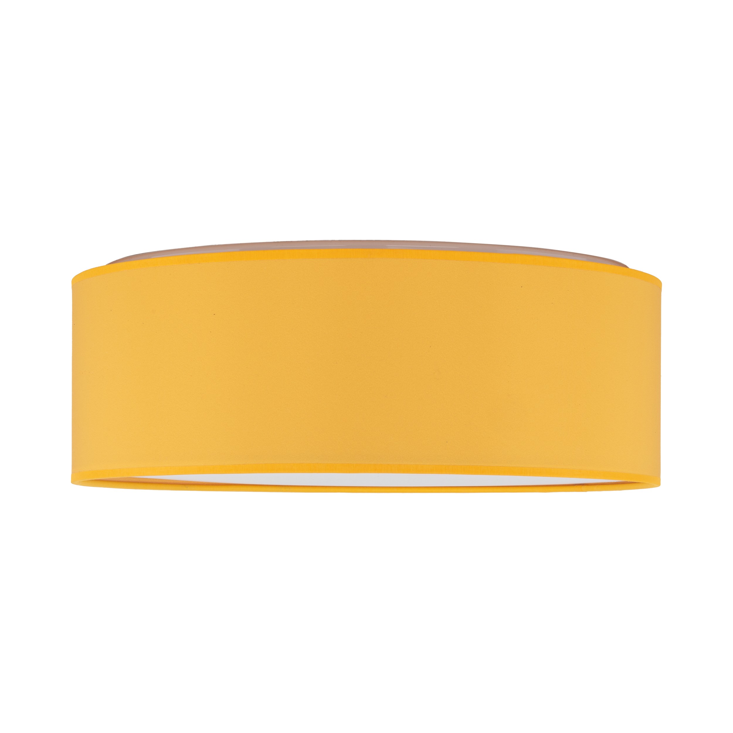 Lampa sufitowa NICOLA żółta z tkaniny z białym kloszem okrągła 38x14cm - TK_10154