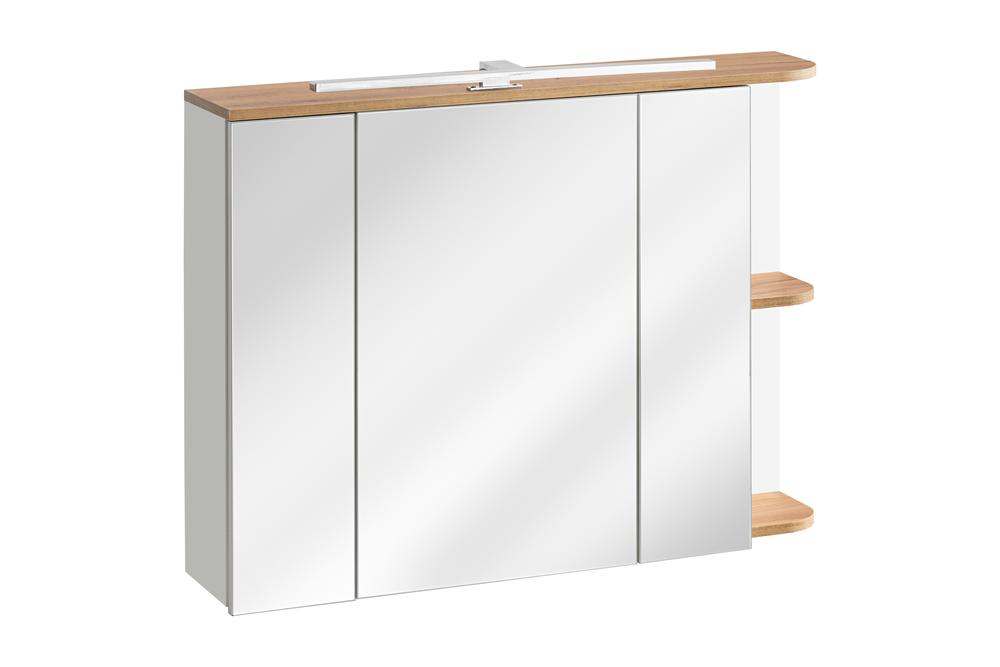 PLATINUM BIAŁE 840 szafka z lustrem 3D/ mirror cabinet 3D 90cm CU-COC-834012 ,FSC MIX Credit