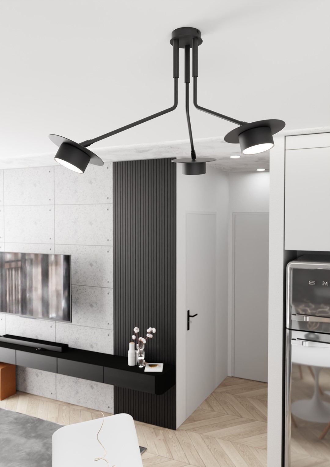 Lampa sufitowa MIZU 3 BL czarna - 1448/3
