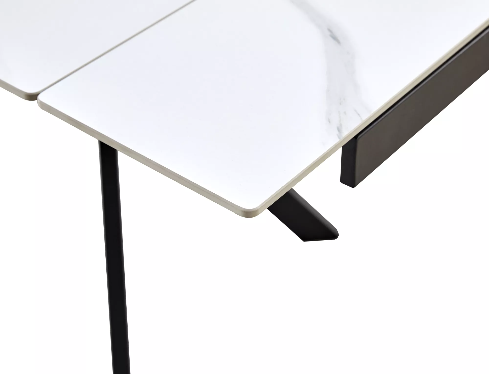 Stół rozkładany ceramiczny IMPERIA 160(220)x90 biało-czarny - IMPERIABC160