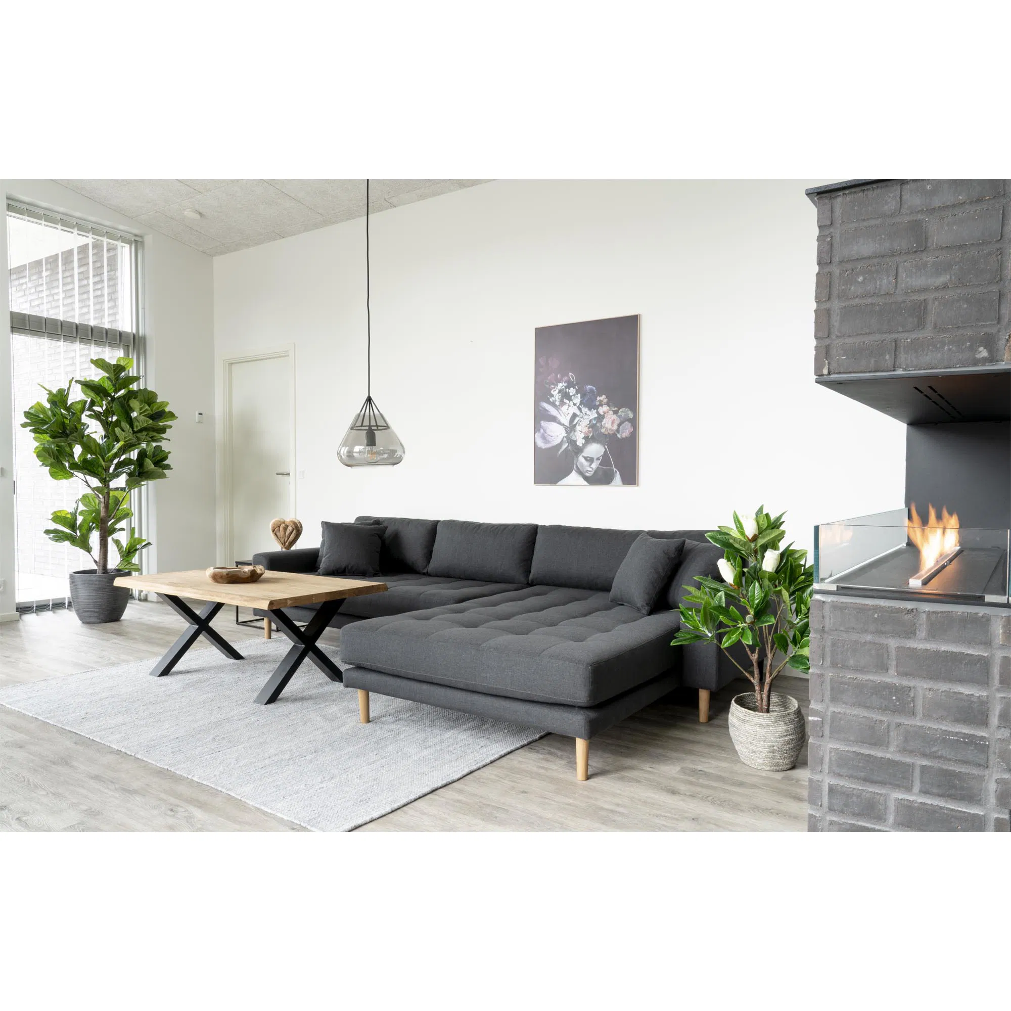 Stolik kawowy TOULON 2 - dąb naturalny, czarny 70x120 cm - 2101570