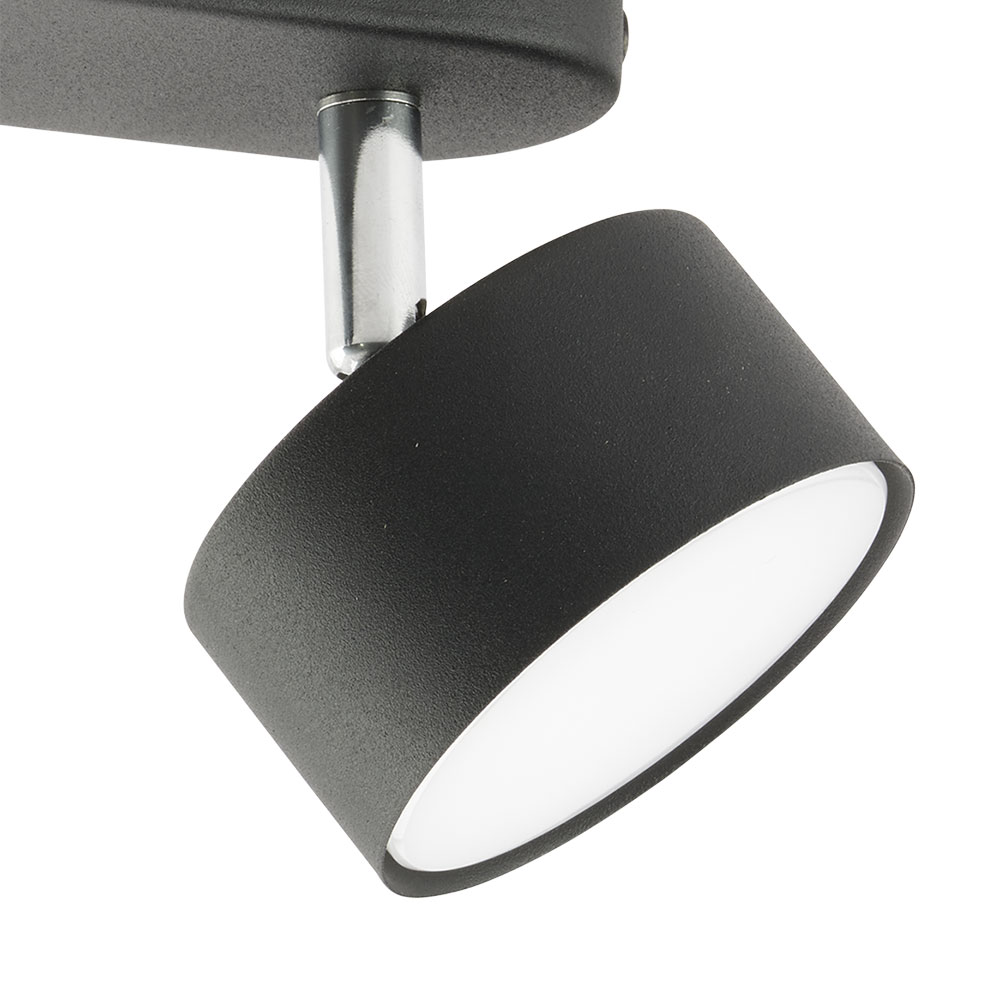 Lampa sufitowa CLARK czarna z chromowanymi elementami na listwie regulowana 40x14x11cm - TK_3404